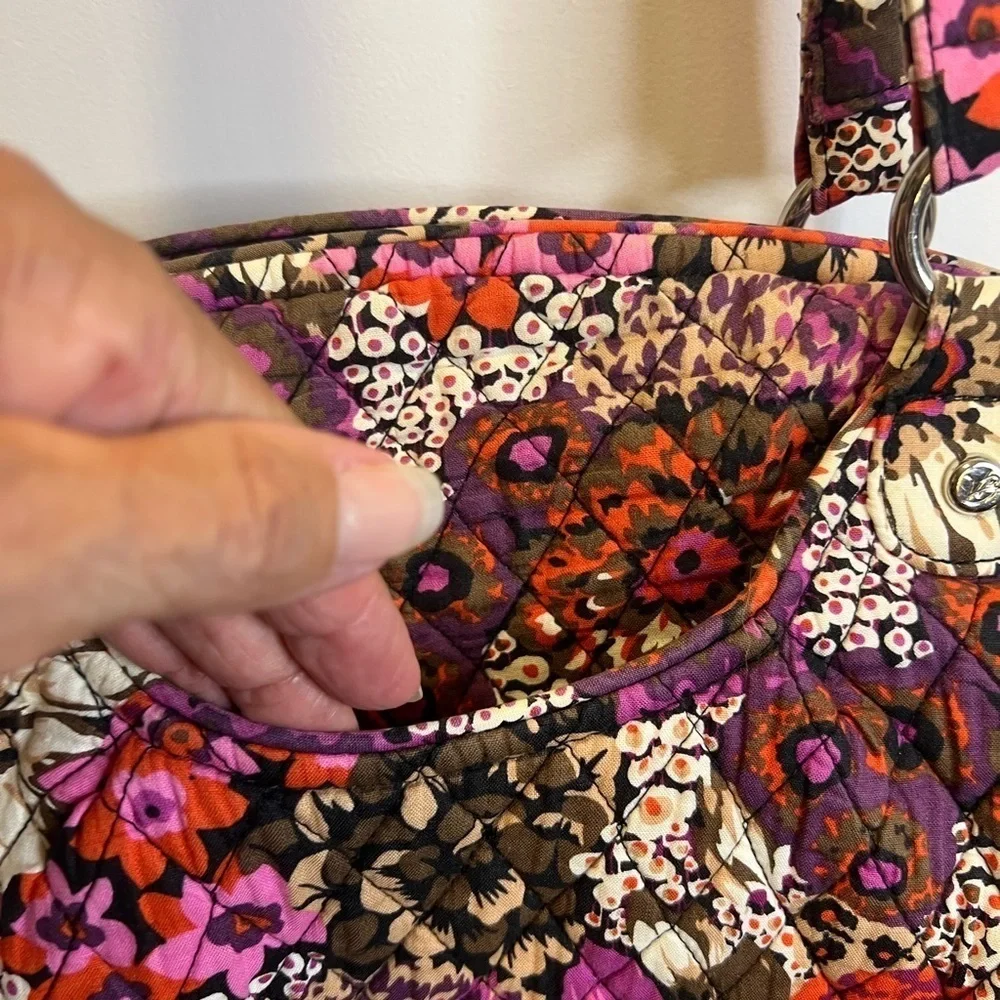 Vera Bradley Rosewood Shoulder Bag Color Purple,Pink,Brown, And Orange